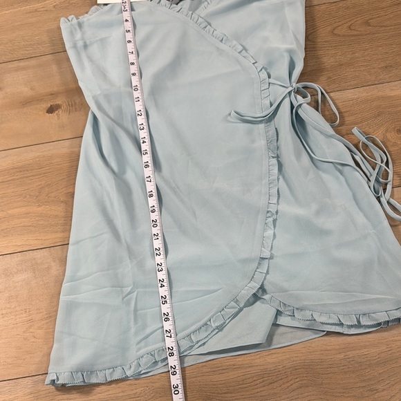 Naked Zebra Light Blue Ruffle Wrap Tank Dress NWT - Picture 10 of 13